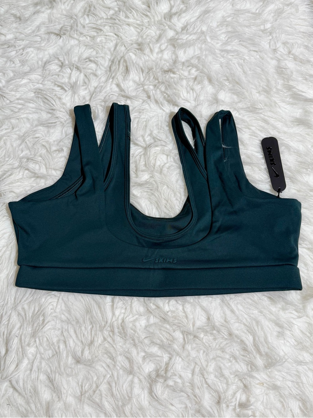 NWT Nike x Skims 2X Matte Double Strap Scoop  Sports Bra Dark Teal Workout Gym